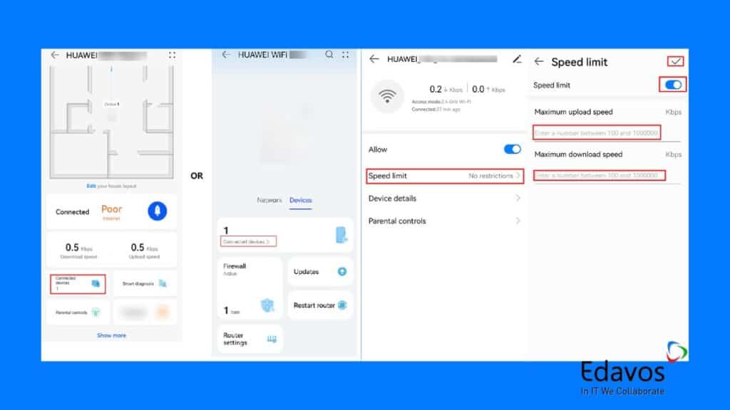 Pengaturan batas kecepatan Wi-Fi pada perangkat Huawei untuk mengelola bandwidth dan memastikan koneksi stabil.