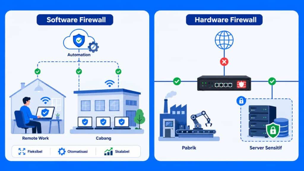 firewall hardware vs software untuk perusahaan